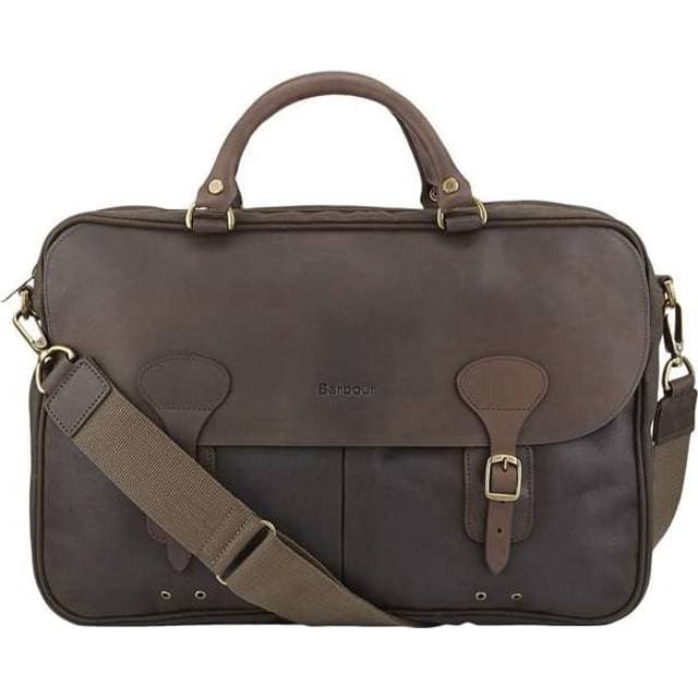 Barbour Wax Leather Briefcase - Olive