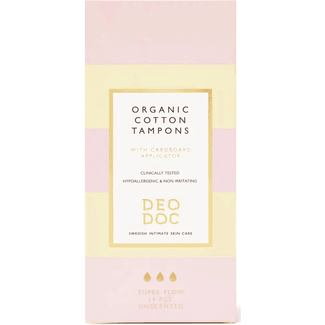 DeoDoc Organic Cotton Tampons Super 14-pak