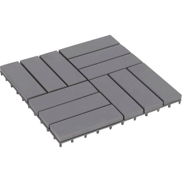 vidaXL Decking Tiles 30 pcs Grey 30x30 cm