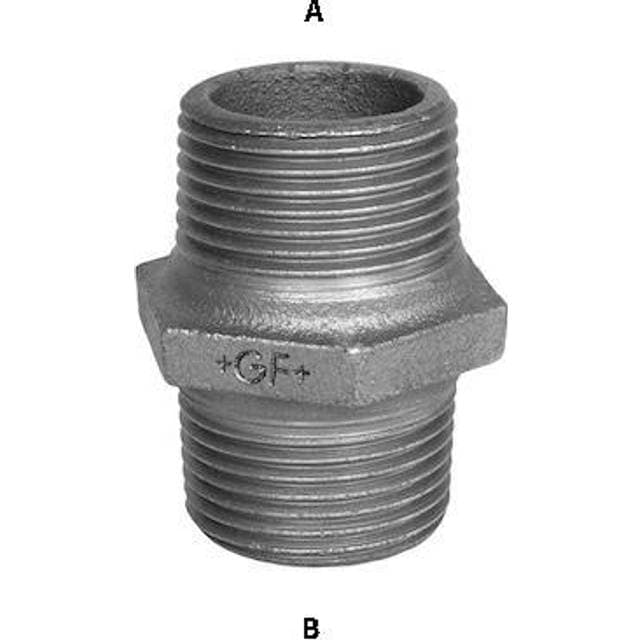 +GF+ 1"X3/4" Galv. Brystnippel