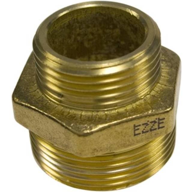 Ezze Brystnippel, messing, 1/2" x 3/8"