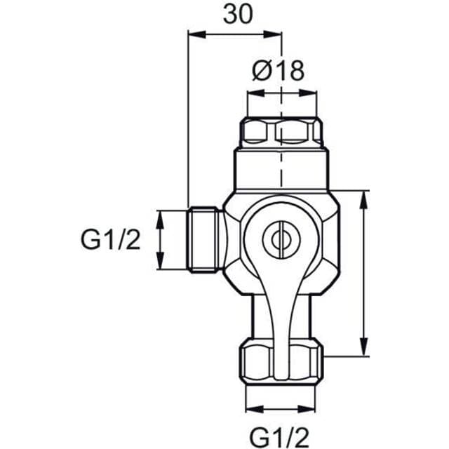 Mora omskifter til loftbruser ø18 x 1/2"