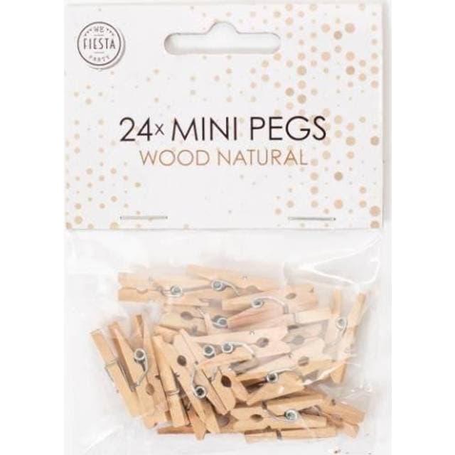 Globos Tøjklemmer Mini Naturel 24-stk