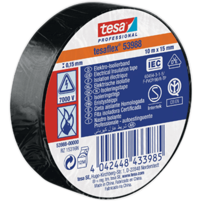 TESA ELTEJP SVART 25MMX25M