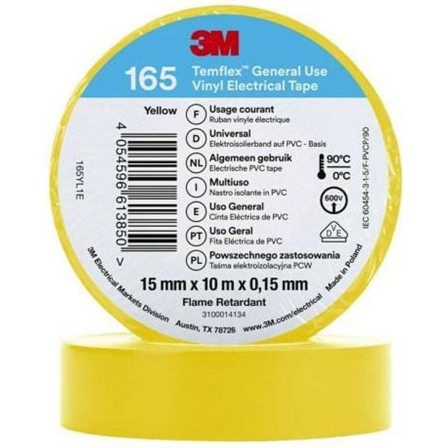 3M TemflexTM el vinyltape 165 gul 19mm x 20m