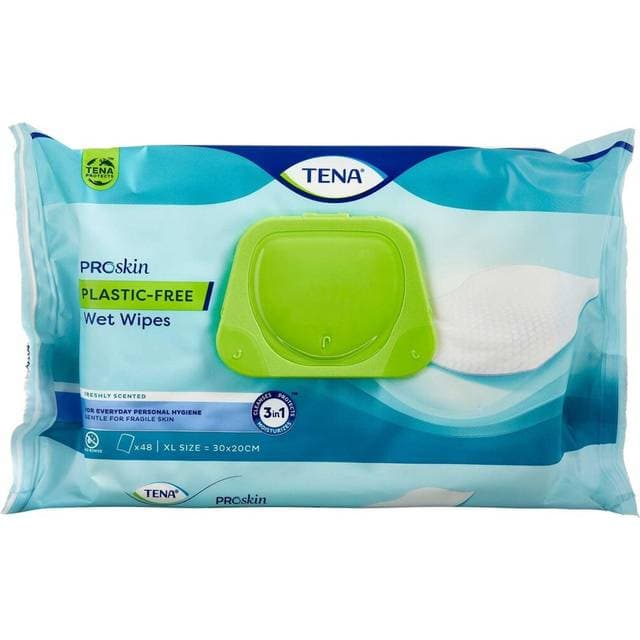 TENA Proskin Plastic-Free Wet Wipes 48-pak