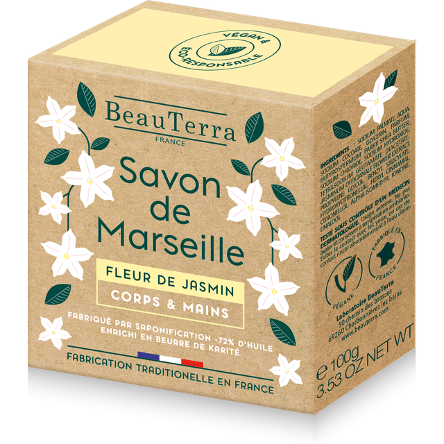 BeauTerra Marseille Solid Soap Jasmine Flower