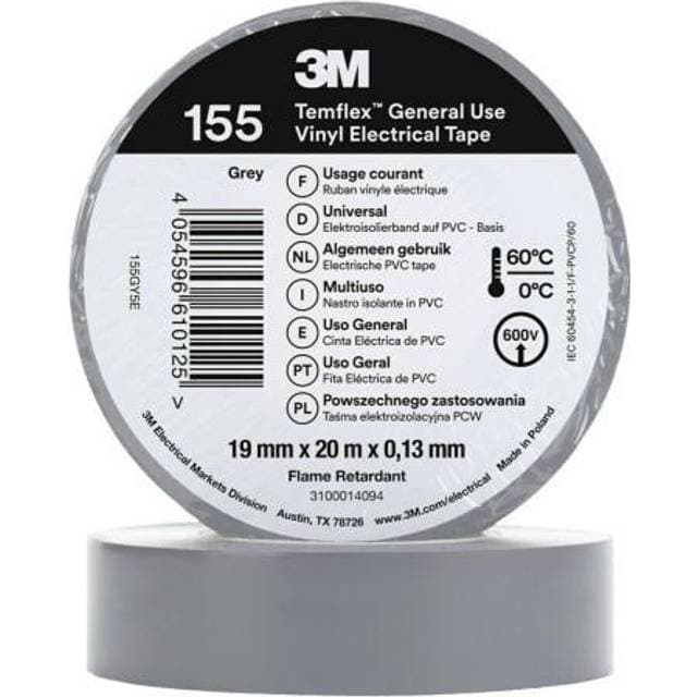 3M Temflex EL Vinyltape 155 grøn/gul