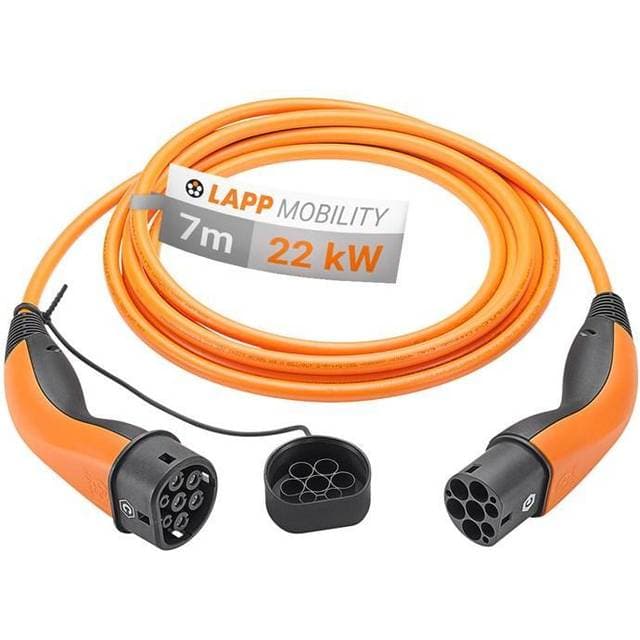 Wentronic Type 2 Ladekabel 22 kW 7 m Orange