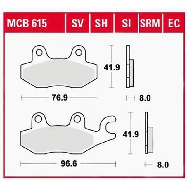 TRW Bremsebelægninger TGK MCB615SV