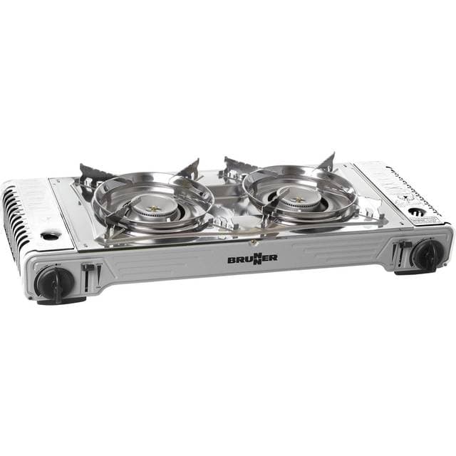 Brunner Dobbelt Gasblus Med Grillplade
