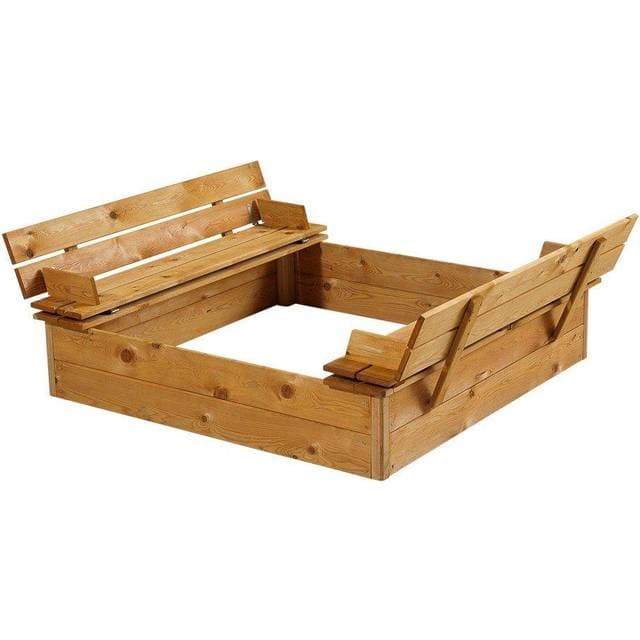 Park Sandbox with Bench & Lid Larch