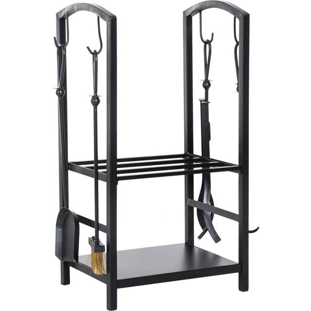 Homcom 2-Lags Brændereol Stål Sort