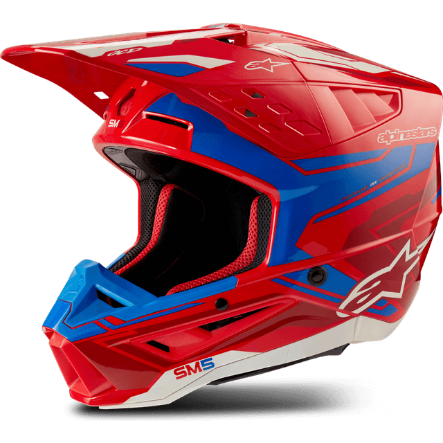 Alpinestars Crosshjelm SM5 Action 2, Rød/Blå