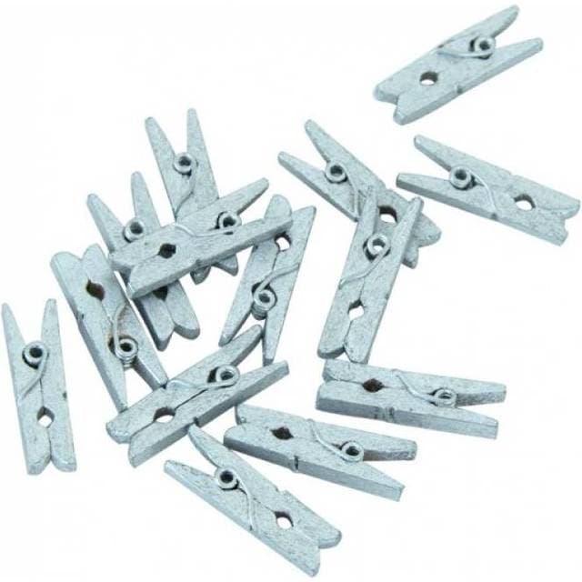 Globos Mini træklemmer sølv 2,5cm 24stk