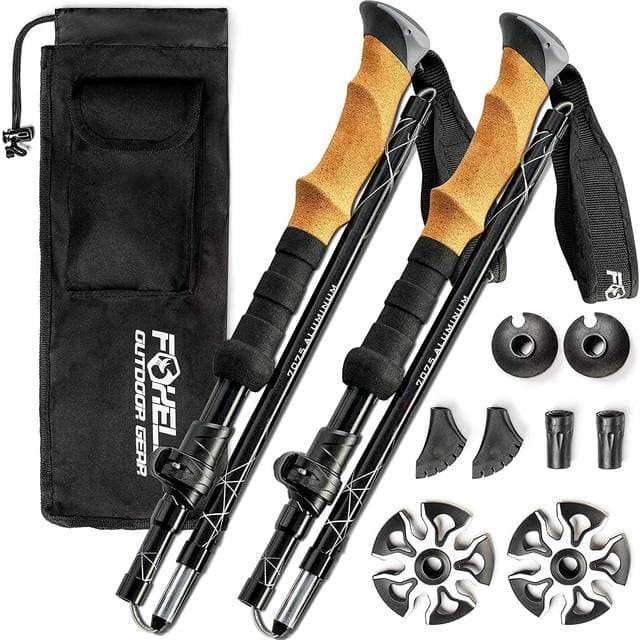 Foxelli Folding Trekking Poles 2-pc
