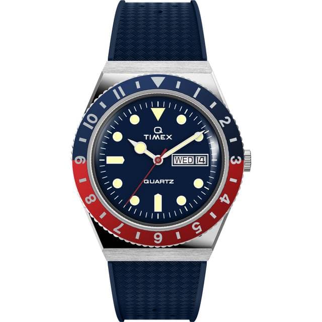 Timex Q Diver 38mm Rubber Blue/Red