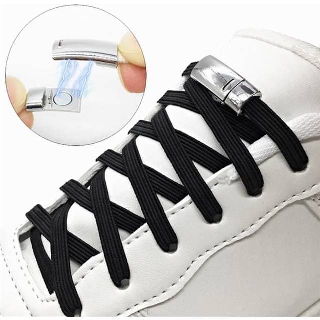 Magnetiske Elastiske Snørebånd Sort