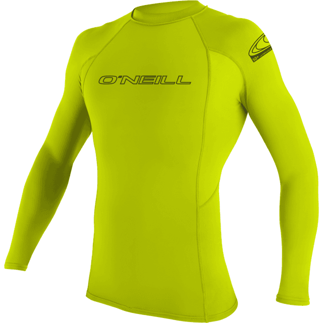 O'Neill Mens Basic Skins Rash Guard Lime