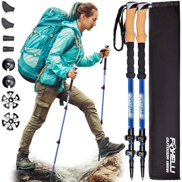 Foxelli Carbon Fiber Trekking Poles 4 Seas