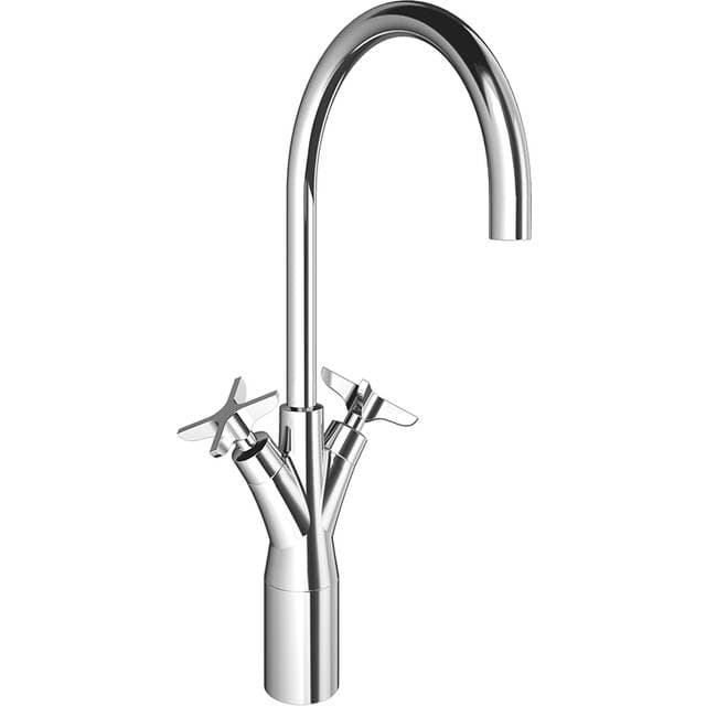 Hill Ceramic Vandhaner Nevado Chrom Glat Høj