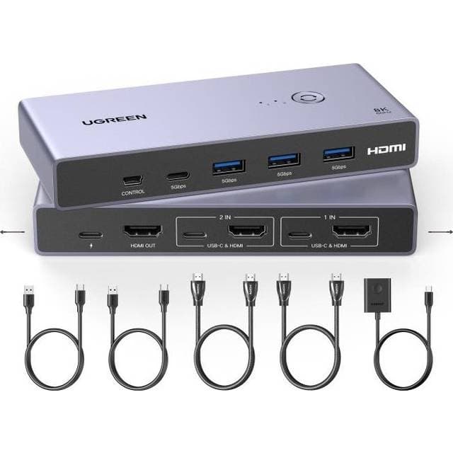UGREEN 8K KVM Switch HDMI USB A USB C