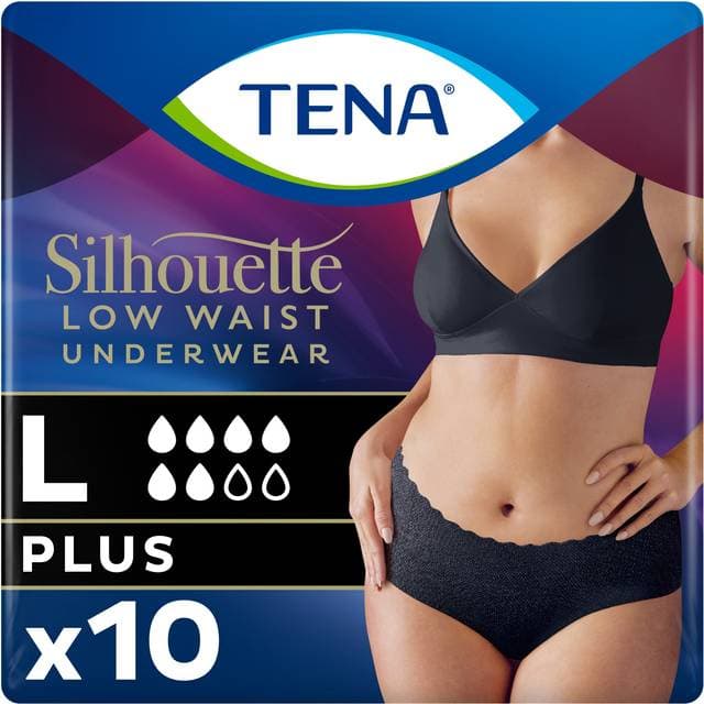 TENA Silhouette Plus Sort L 10 st