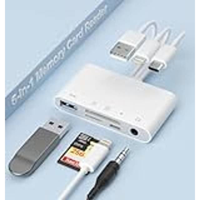 Nordic USB-A Lightning Kortlæser 2-slot SD