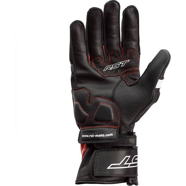 Rst MC-Handsker Pilot - Sort/Rød/Hvid