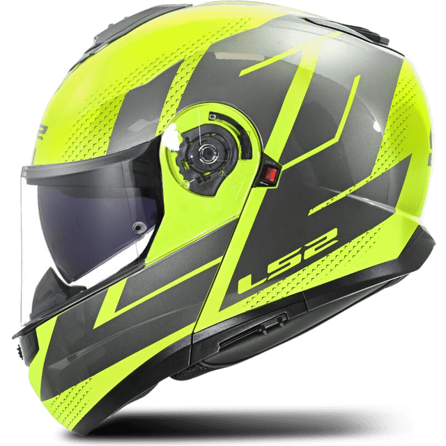 LS2 Flip-Up Hjelm FF908 Strobe II - Gul/Grå