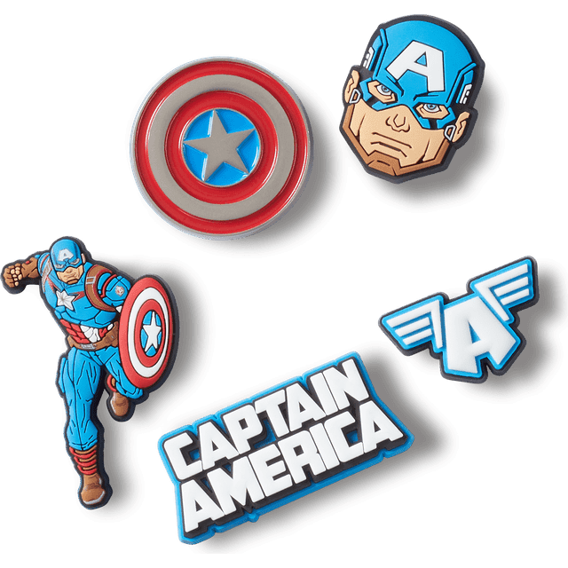 Crocs Captain America Jibbitz Charms 5-Pack