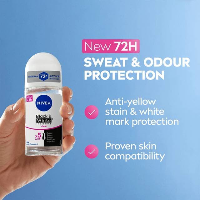 Nivea Black & White Clear Roll On Deo 50 ml