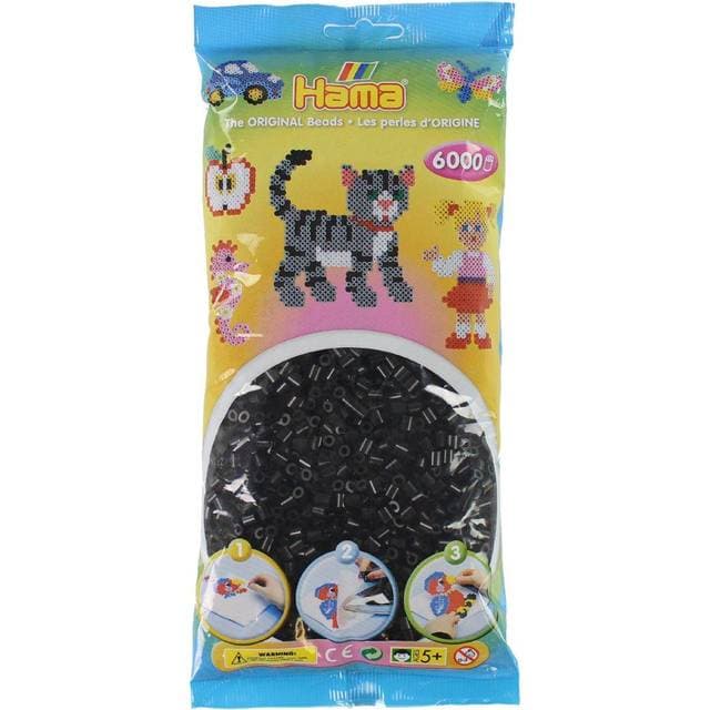 Hama Midi Perler Sort 6000stk 205-18