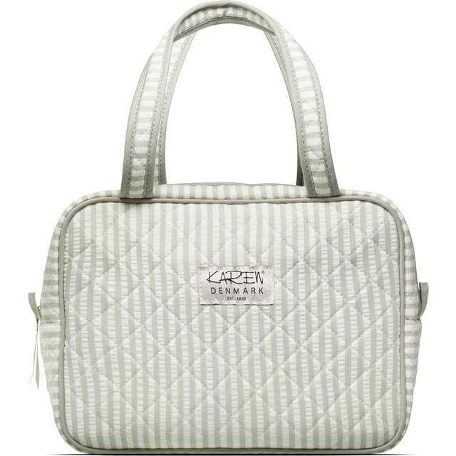 Karen Stor Toilettaske Med Hank - Grøn/Hvid