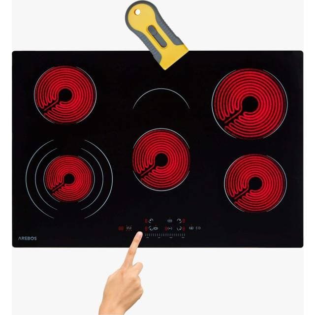 Arebos Glaskeramisk Kogeplade 5 Kogezoner