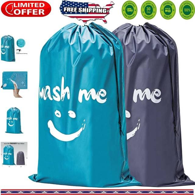 Shein 2 Pack Travel Laundry Bag - Blue/Grey