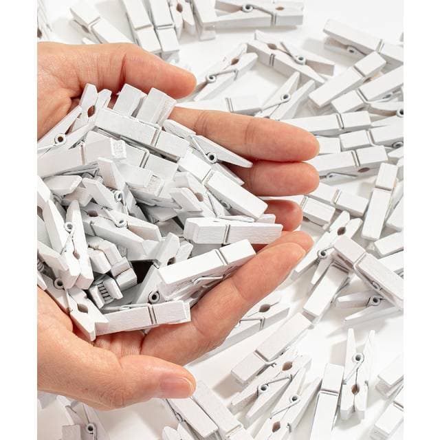 Mr. Pen Wooden Clothes Pins - White