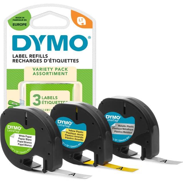 DYMO LetraTag Plastic Tape 3-pack
