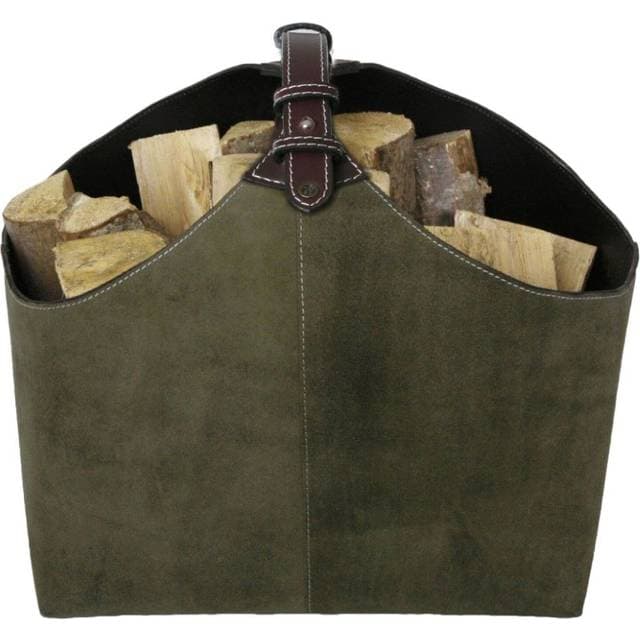 Ørskov 45 cm Brændekurv Grøn Ruskind