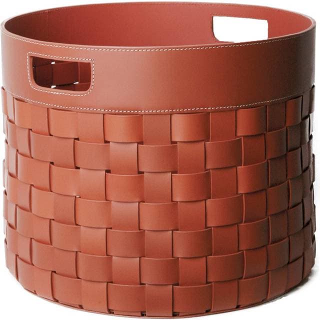 Ørskov Læder Flettet Brændekurv Cognac