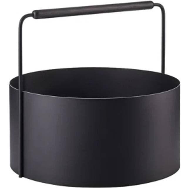 Blomus Ashi Brændekurv L Sort Eg H42 cm