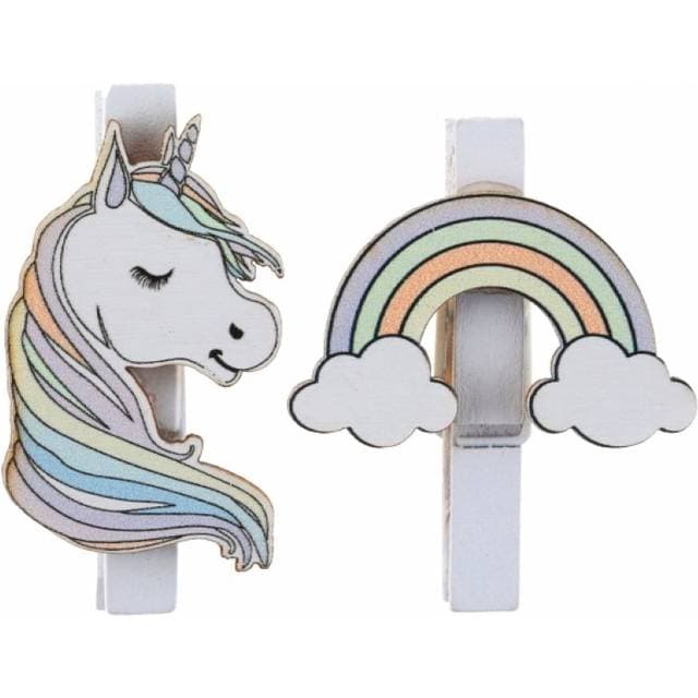 Unicorn Enhjørning Klemmer 6 Stk