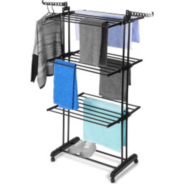 B2X Wäschetrockner Metall Auf Rollen - Schwarz