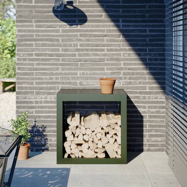 vidaXL Brændestativ 60x40x60 cm Stål Grøn