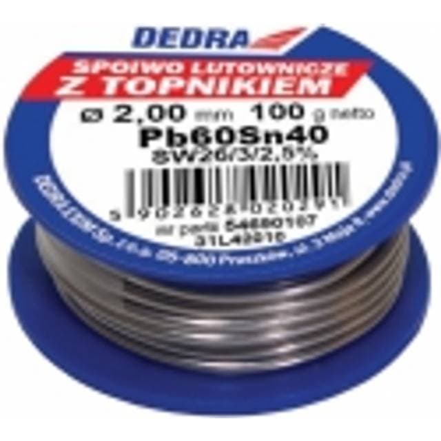 Dedra Solder PB60SN40 Flux 2mm 100g
