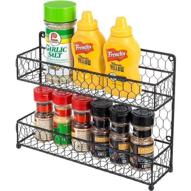 MyGift Farmhouse Style Metal Wire Spice Rack