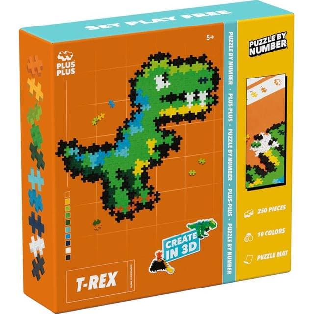 Plus Plus Puzzle By Number T-Rex 250 Pcs