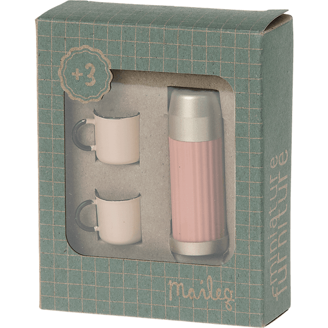 Maileg Thermos & Cups Soft Coral