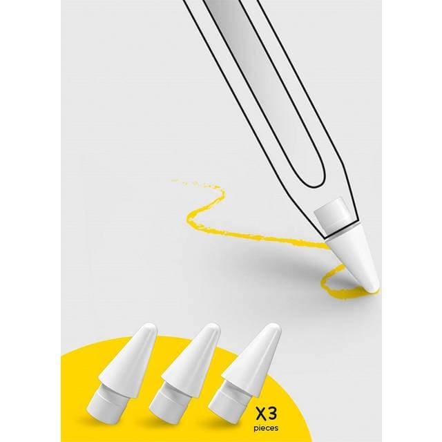 doodroo Apple Pencil Plastik Tip 3 Pak Hvid