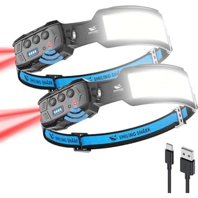 Smiling Shark Headlamp 2 Pack